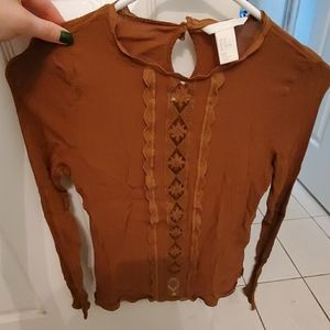 Mustard brown blouse